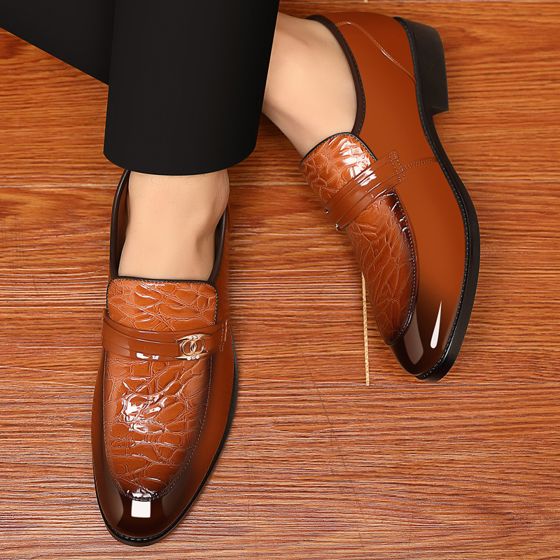Elegant Loafers | Black Patent Leather Slip-Ons with Croc-Embossed Vamp | Modern Luxury for Timeless Style 13