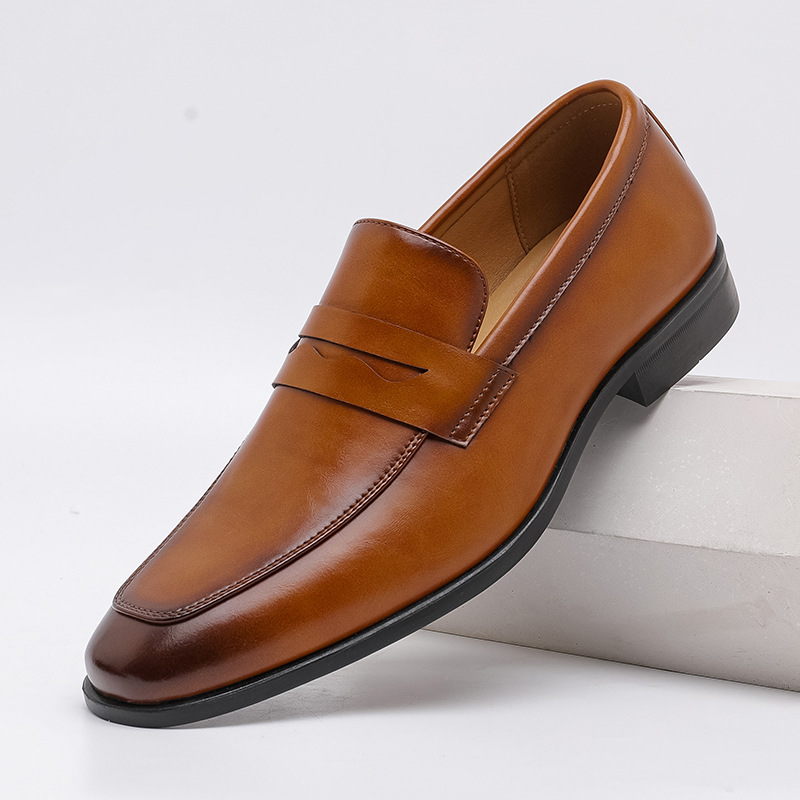 Genuine Leather Mens Loafers with Cushioned Footbed | Stylish Black Design for All-Day Comfort 1