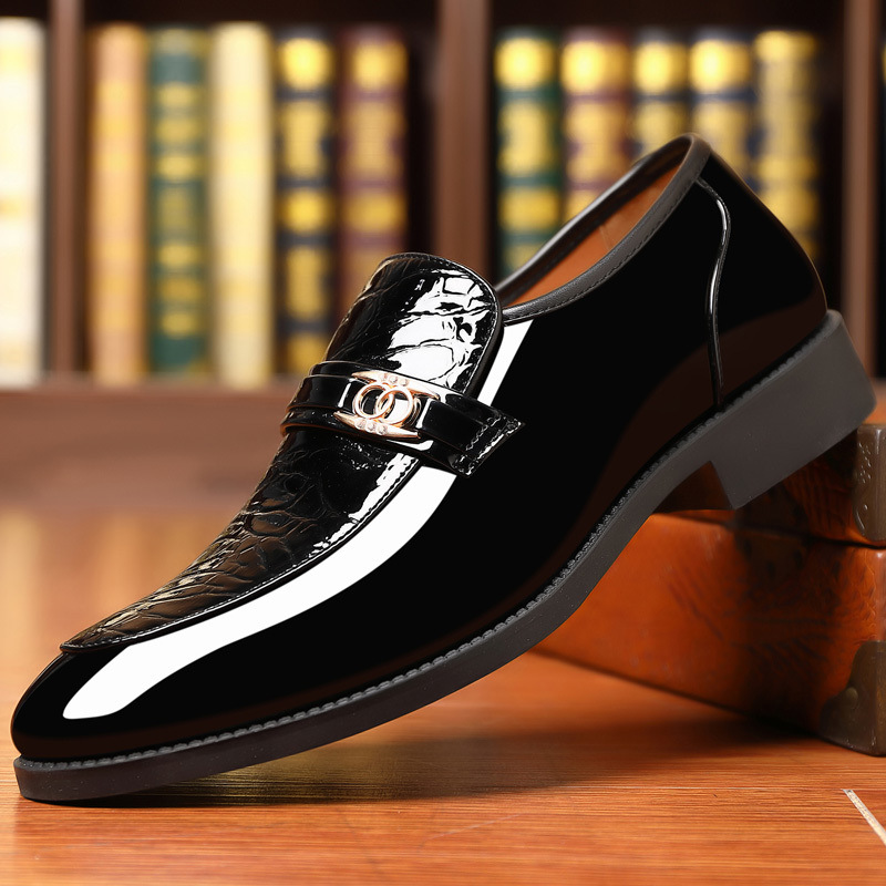 Elegant Loafers | Black Patent Leather Slip-Ons with Croc-Embossed Vamp | Modern Luxury for Timeless Style 1