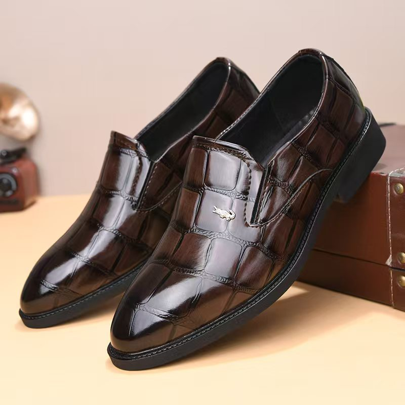 Bergamo Collection | Mens Loafers with Genuine Leather & Crocodile Embossing | Stylish Slip-On Design for Professional Appeal 5