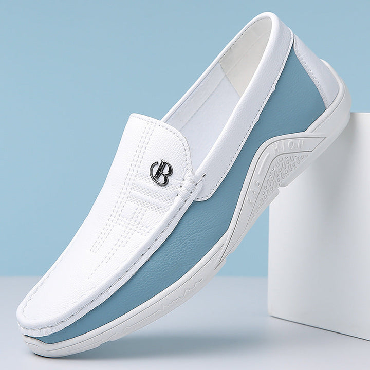 Genuine Leather Loafers for Women with Cushioned Footbed | Stylish Two-Tone Design for All-Day Comfort 1