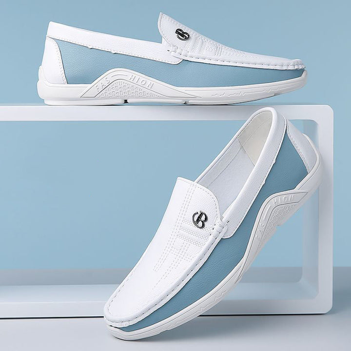Genuine Leather Loafers for Women with Cushioned Footbed | Stylish Two-Tone Design for All-Day Comfort 3
