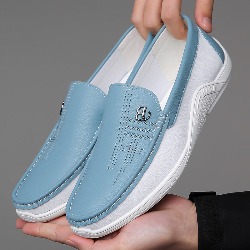 Genuine Leather Loafers for Women with Cushioned Footbed | Stylish Two-Tone Design for All-Day Comfort 19