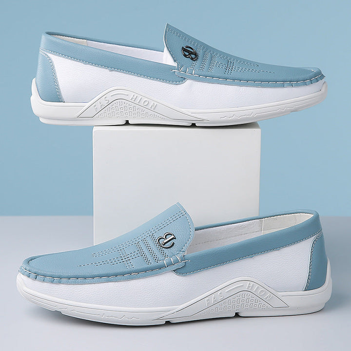Genuine Leather Loafers for Women with Cushioned Footbed | Stylish Two-Tone Design for All-Day Comfort 12