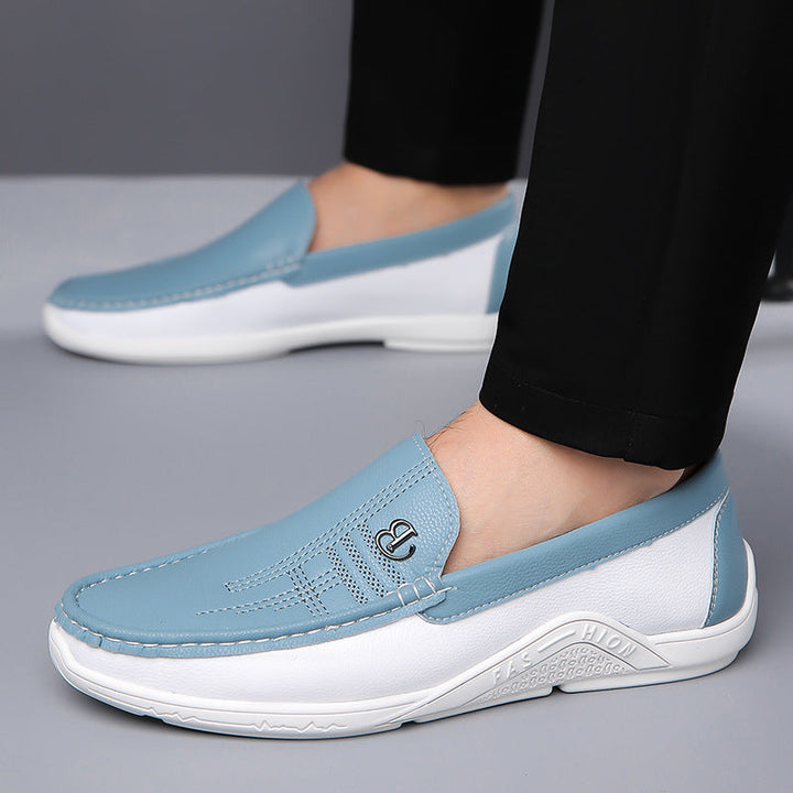 Genuine Leather Loafers for Women with Cushioned Footbed | Stylish Two-Tone Design for All-Day Comfort 17