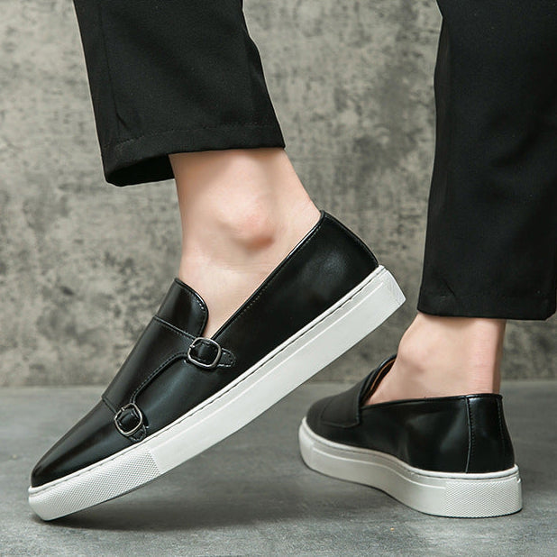 Genuine Leather Mens Loafers with Double Monk Strap | Comfortable Black Casual Footwear 8