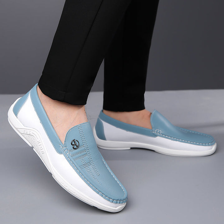 Genuine Leather Loafers for Women with Cushioned Footbed | Stylish Two-Tone Design for All-Day Comfort 16
