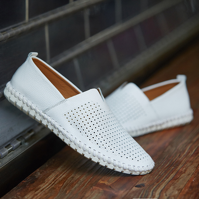 Genuine Leather Mens Loafers with Breathable Perforations | Black Comfort Footwear for All-Day Wear 18