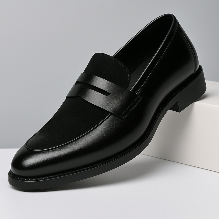 Penny Loafers | Black Loafers for Women with Genuine Leather & Suede Accents | Comfortable Footwear for Versatile Style 4