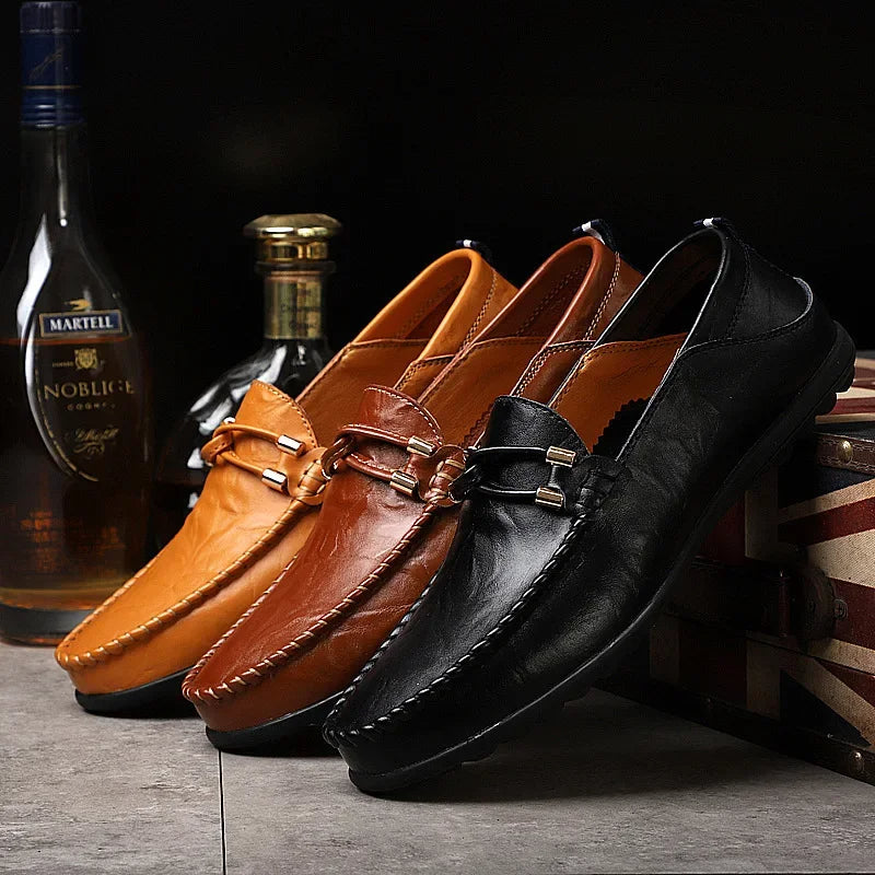 Genuine Leather Mens Loafers with Ergonomic Comfort Sole | Black Stylish Design for All-Day Wear 16