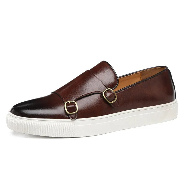 Genuine Leather Mens Loafers with Double Monk Strap | Comfortable Black Casual Footwear 11