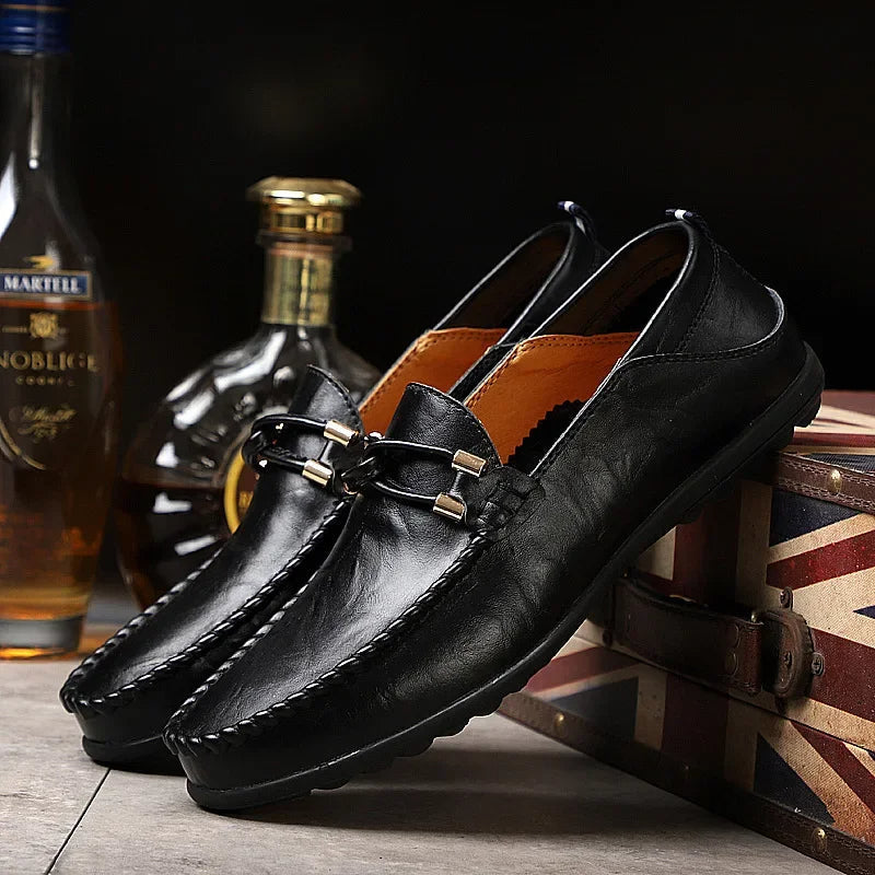 Genuine Leather Mens Loafers with Ergonomic Comfort Sole | Black Stylish Design for All-Day Wear 11