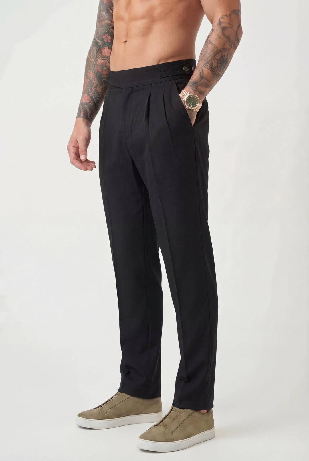 Elevated Comfort | Women's Trousers with High-Waisted Fit | Black Pants for Effortless Style 1