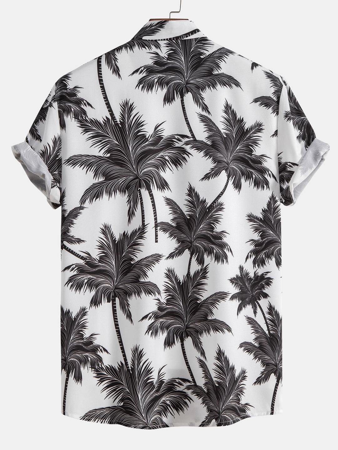 Palm Tree Print Button Up Shirt & Striped Swim Shorts