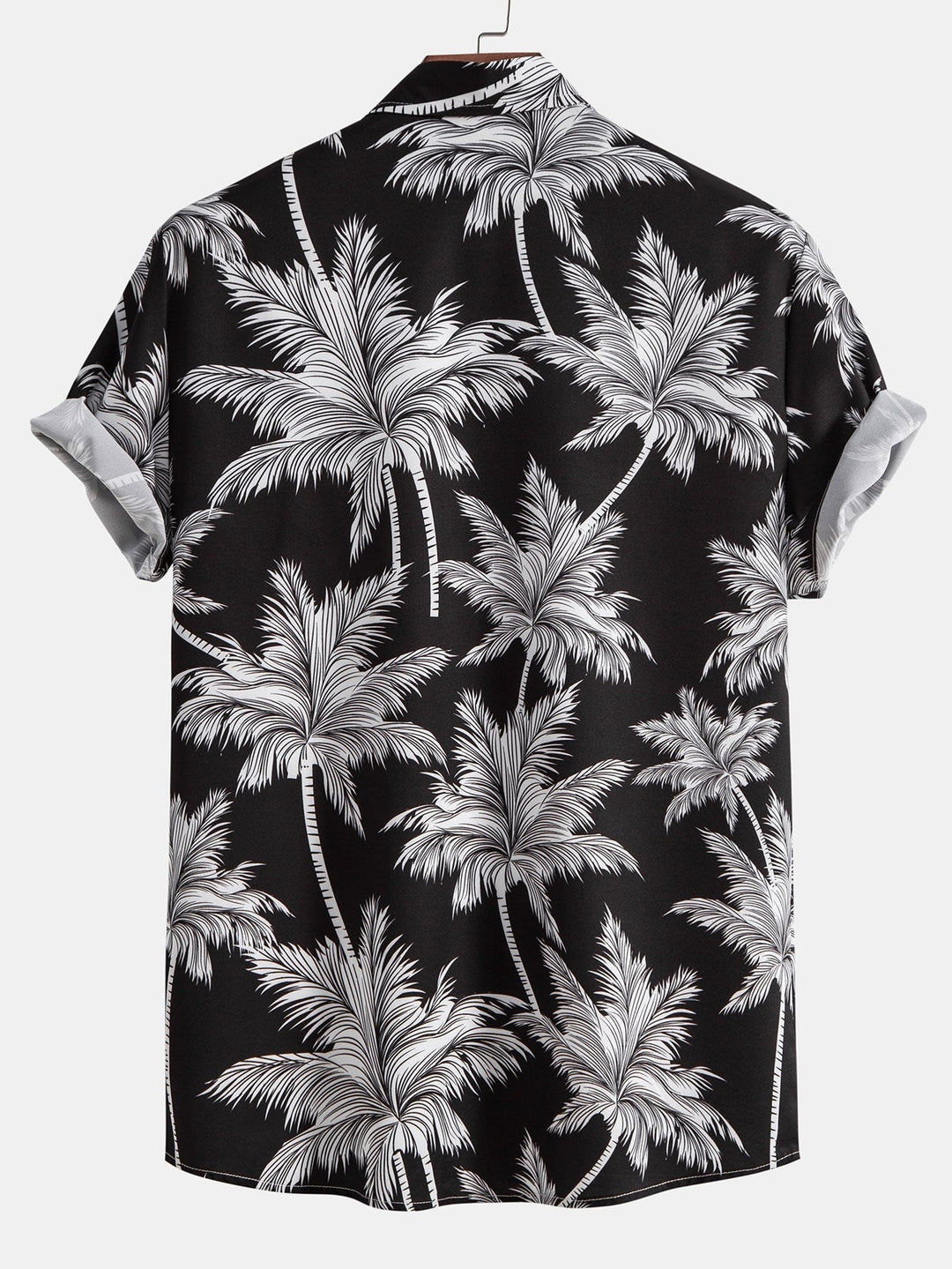 Palm Tree Print Button Up Shirt & Striped Swim Shorts