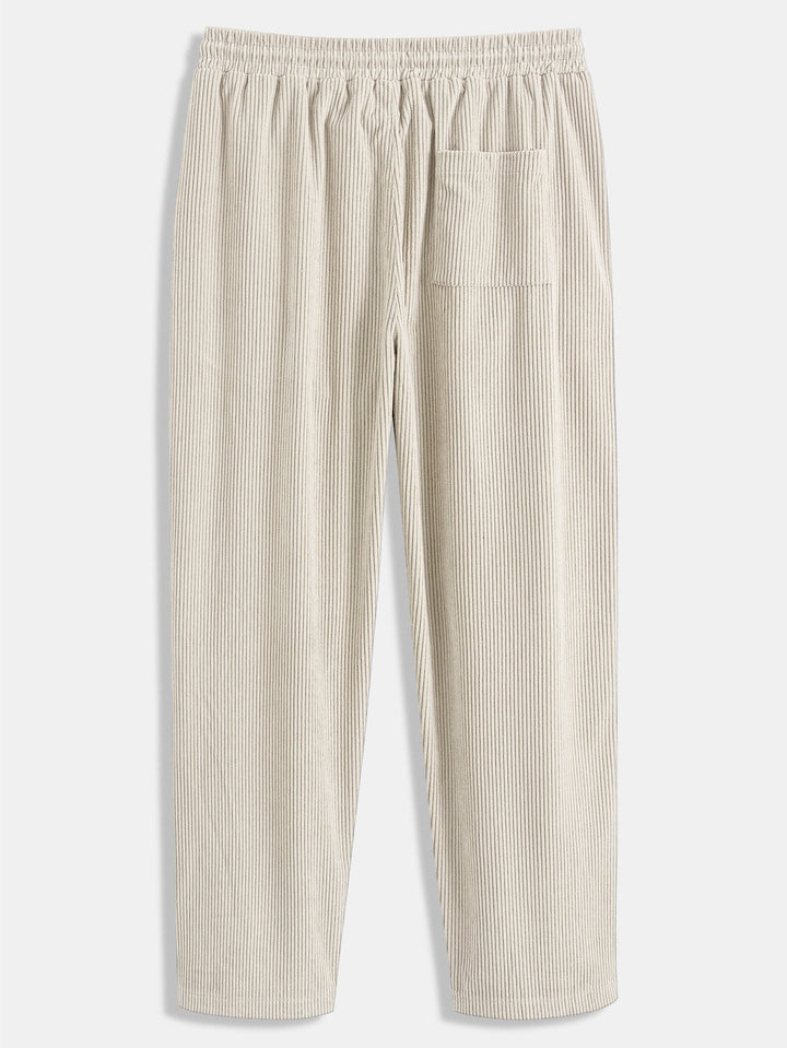 Corduroy Patchwork Shirt & Straight Leg Corduroy Pants