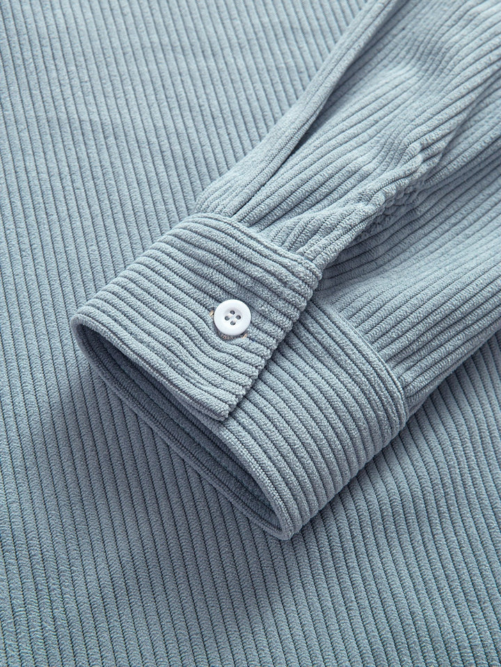 Corduroy Patchwork Shirt & Straight Leg Corduroy Pants
