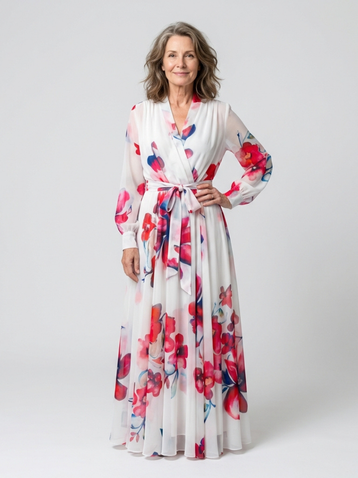 Lillian | Floral Maxi Dress with Long Sleeves