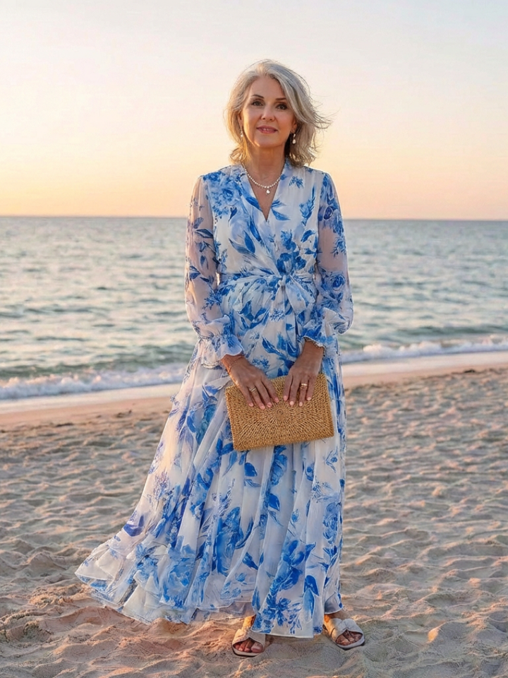 Lillian | Floral Maxi Dress with Long Sleeves