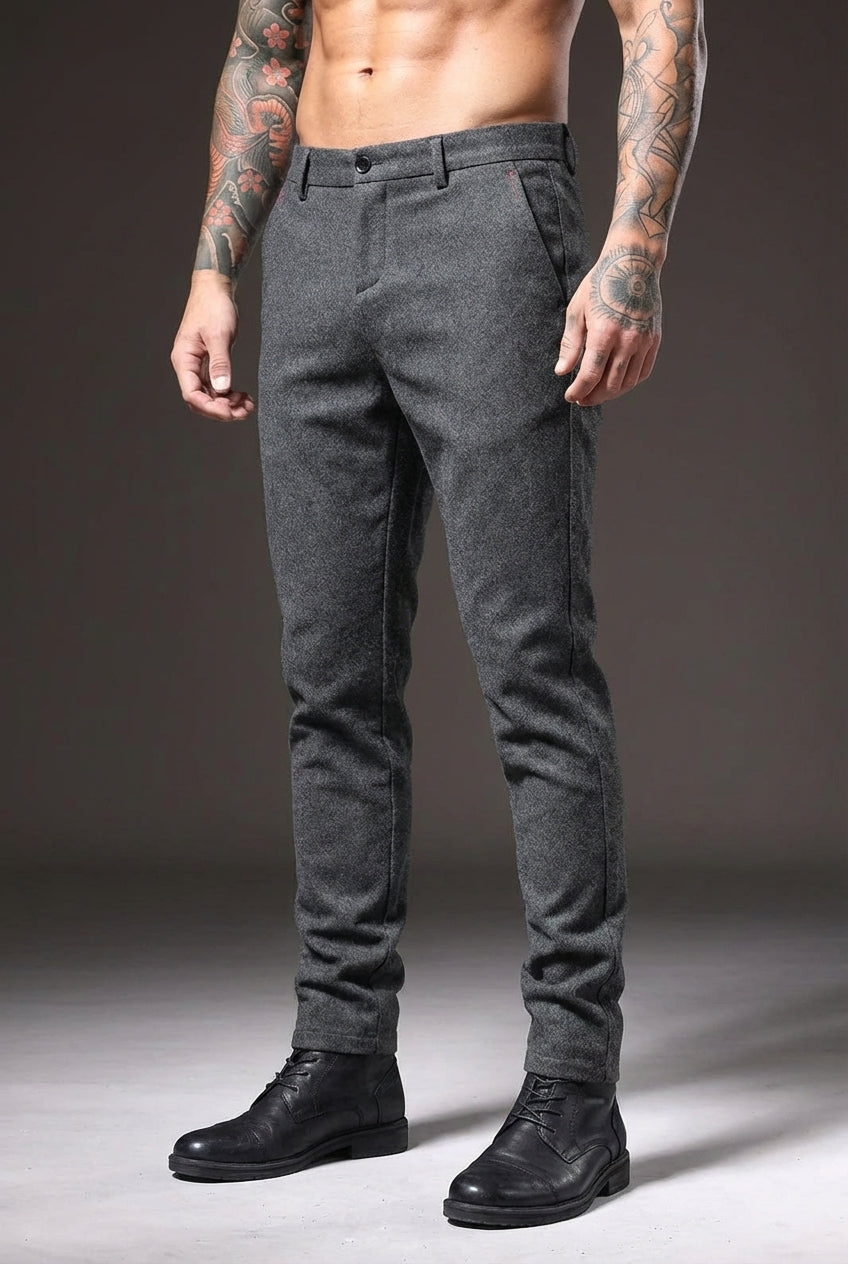 Luca Collection | Slim Fit Pants with Stretchy Comfort | Versatile Light Grey Trousers for Everyday Elegance 1