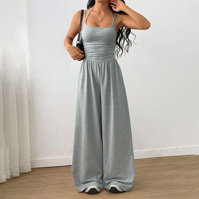 Women's Summer Jumpsuit – Thin Straps, Fitted Waist