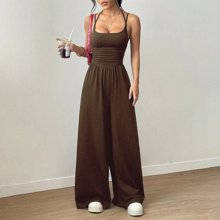 Women's Summer Jumpsuit – Thin Straps, Fitted Waist