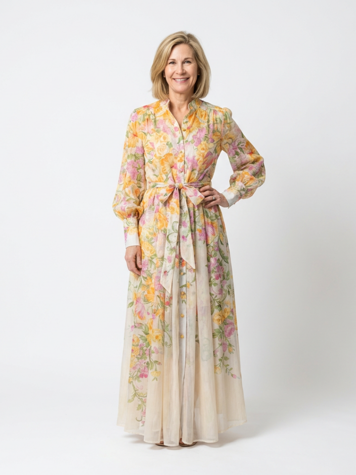 Cressida | Floral Maxi Dress with Long Sleeves