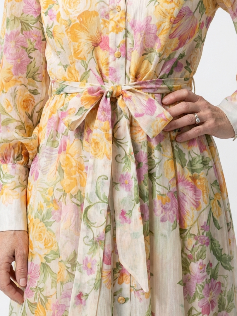 Cressida | Floral Maxi Dress with Long Sleeves