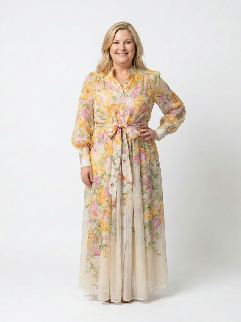 Cressida | Floral Maxi Dress with Long Sleeves