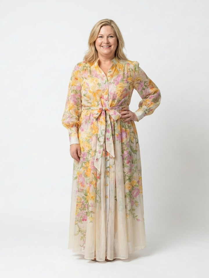 Cressida | Floral Maxi Dress with Long Sleeves