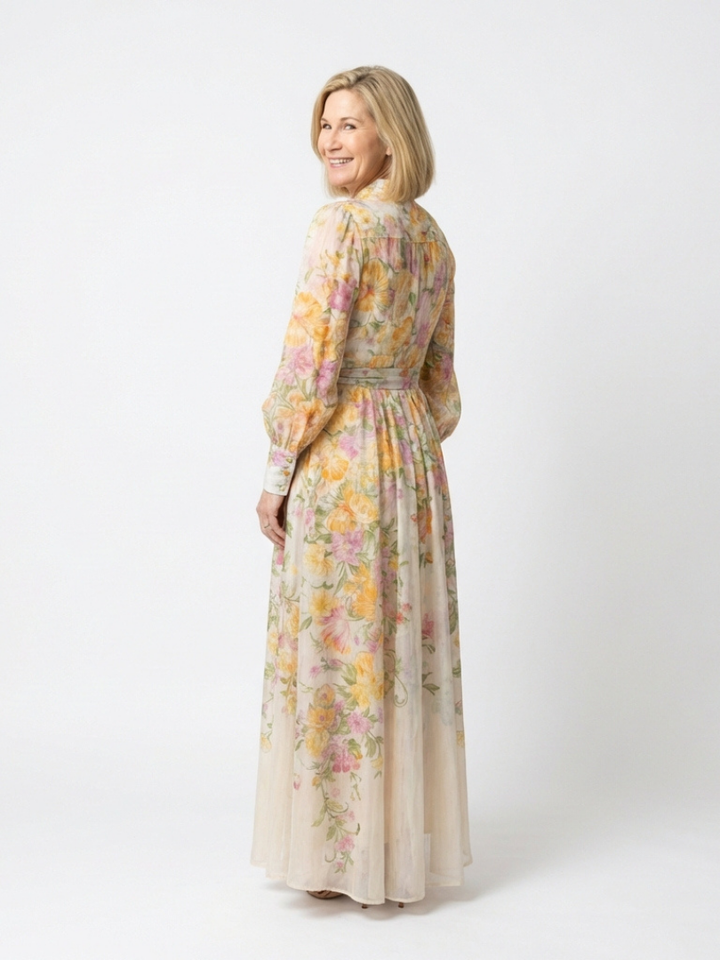 Cressida | Floral Maxi Dress with Long Sleeves