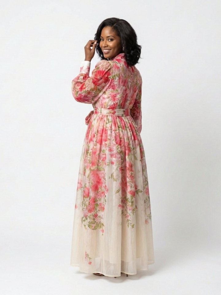 Cressida | Floral Maxi Dress with Long Sleeves