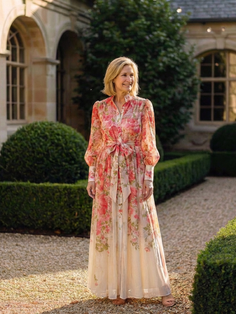 Cressida | Floral Maxi Dress with Long Sleeves